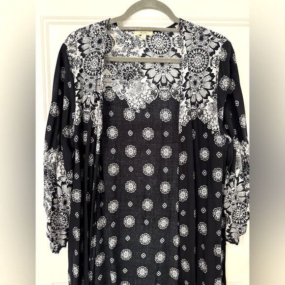 KORI America Kimono Robe, Long Cardigan Duster, Boho Maxi Coverup - Picture 2 of 5